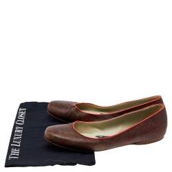 Etro Brown Coated Canvas Ballet Flats Size 40
