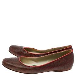 Etro Brown Coated Canvas Ballet Flats Size 40