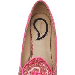 Etro Multicolor Printed Coated Canvas Fringes Tassels Ballet Flats Size 39