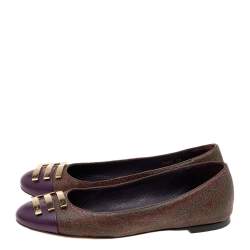 Etro Multicolor Paisley Printed Coated Canvas And Leather Ballet Flats Size 36