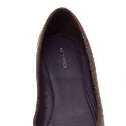 Etro Multicolor Paisley Printed Coated Canvas And Leather Ballet Flats Size 36