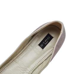 Pre Owned Etro Multicolor Croc Embossed And Leather Ballet Flats Size 38 