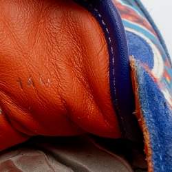 Pre Owned Etro Multicolor Paisley Print Nylon and Leather Low Top Sneakers Size 38