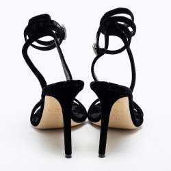 Etro Black Velvet Ankle Strap Sandals Size 41