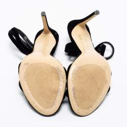 Etro Black Velvet Ankle Strap Sandals Size 41