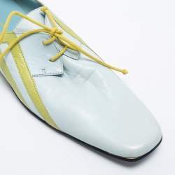 Pre Owned Etro Green/Blue Leather Lace Oxfords Size 39