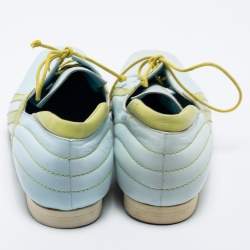 Pre Owned Etro Green/Blue Leather Lace Oxfords Size 39