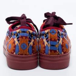 Pre Owned Etro Multicolor Fabric Lace Up Sneakers Size 37