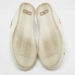 Pre Owned Etro White Leather Paisley Lace Up Sneakers Size 39