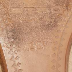 Pre Owned Etro Beige Calf Hair and Leather Mary Jane Ballet Flats Size 35.5