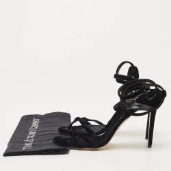 Etro Black Velvet Ankle Strap Sandals Size 41