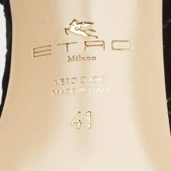 Etro Black Velvet Ankle Strap Sandals Size 41