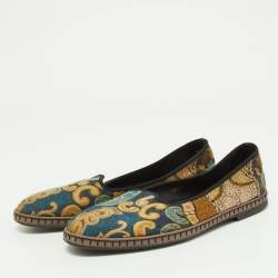 Pre Owned Etro Multicolor Embroidered Fabric Smoking Slippers Size 38