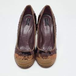 Etro Brown Sequins and Sequins Round Toe Pumps Size 40