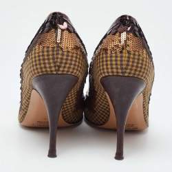 Etro Brown Sequins and Sequins Round Toe Pumps Size 40