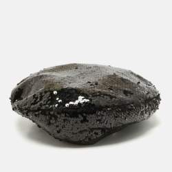 Eugenia Kim Black Sequin Beret Cap S