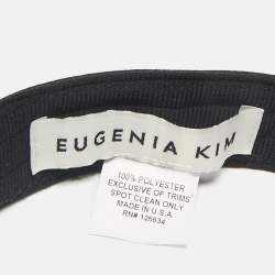 Eugenia Kim Black Chain Embellished Satin Visor