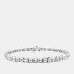 14K White Gold Round Lab Grown Diamond Four Prong Box Tennis Bracelet (8 ctw)