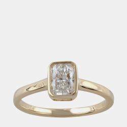 14K Yellow Gold  Lab Grown Diamond Bazle Solitaire Ring (0.7 cts) US 7