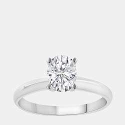 14K White Gold  Lab Grown Diamond Solitaire Ring  (1.5 cts) US 7