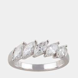 14K White Gold  Lab Grown Diamond Five Stone Band (0.95 cts)