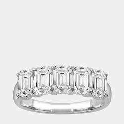 14K White Gold  Lab Grown Diamond Five Stone Band (1.9 cts)