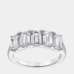 14K White Gold  Lab Grown Diamond Five Stone Band (3.1 cts)