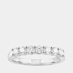 14K White Gold  Lab Grown Diamond Seven Stone Band (0.7 cts)