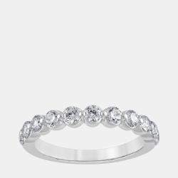 14K White Gold  Lab Grown Diamond Band (1 cts)