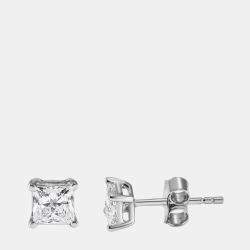 14K White Gold  Lab Grown Diamond Basic Stud Earring (0.8 cts)