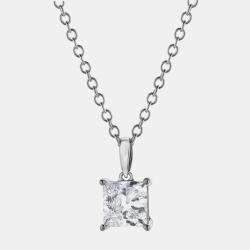14K White Gold  Lab Grown Diamond Solitaire Pendant  (0.7 cts)