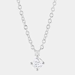 14K White Gold  Lab Grown Diamond Solitaire Pendant  (0.18 cts)