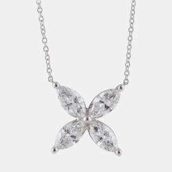 14K White Gold  Lab Grown Diamond 4 Stone Butterfly Pendant (2.45 cts)