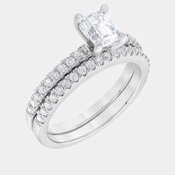 Pre Owned 1.5ct 14k White Gold Lab Grown Diamond Bridal Set