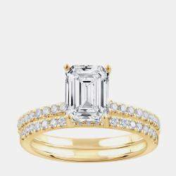 Pre Owned 1.95 ct 14k Yellow Gold Lab Grown Diamond Bridal Set US 7
