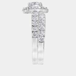 مملوكة مسبقًا طقم زفاف ألماسي صناعي من الذهب الأبيض عيار 14 (3 قيراط)