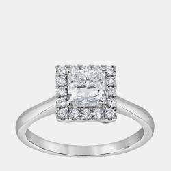 Pre Owned 1.15ct 14k White Gold Lab Grown Diamond Engagement Ring US 7
