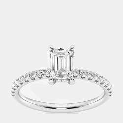 Pre Owned خاتم خطوبة ألماسي مصنع بمختبر من الذهب الأبيض عيار 14 (1.36 قيراط)