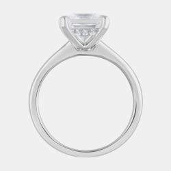 Pre Owned خاتم سوليتير بألماس صناعي مخفي مع ظل من الذهب الأبيض عيار 14 قيراط بوزن 2.45 قيراط