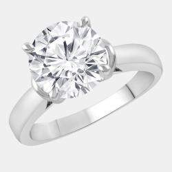  مملوكة مسبقًا خاتم سوليتير ألماسي صناعي من الذهب الأبيض عيار 14 (3 قيراطات)