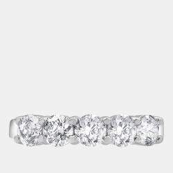 Pre Owned 2ct 14k White Gold Lab Grown Diamond 5 Stone Band