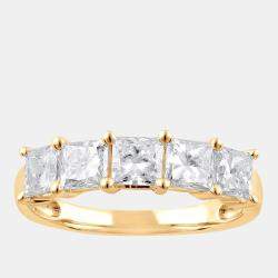 Pre Owned 3.7ct 14k Yellow Gold Lab Grown Diamond 5 Stone Band