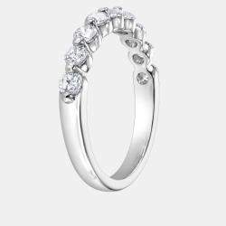 Pre Owned خاتم ألماسي صناعي من الذهب الأبيض عيار 14 (0.5 قيراط)