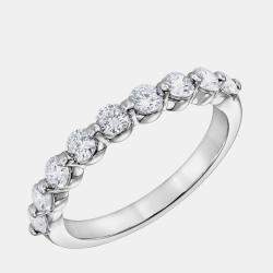 Pre Owned خاتم ألماسي صناعي من الذهب الأبيض عيار 14 (0.5 قيراط)