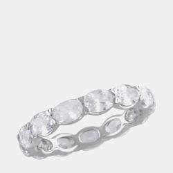 مملوكة مسبقًا خاتم أبدي من الألماس الصناعي بذهب أبيض عيار 14 (3.91 قيراط)