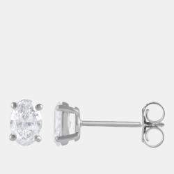 Pre Owned 0.83ct 14k White Gold Lab Grown Diamond Basic Stud Earring