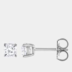 Pre Owned 0.95ct 14k White Gold Lab Grown Diamond Basic Stud Earring