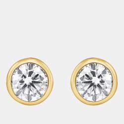 Pre Owned 0.95ct 14k Yellow Gold Lab Grown Diamond Basic Stud Earring