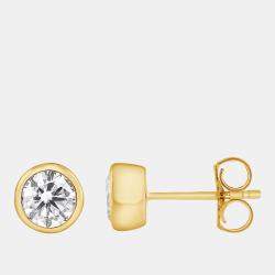 Pre Owned 0.95ct 14k Yellow Gold Lab Grown Diamond Basic Stud Earring