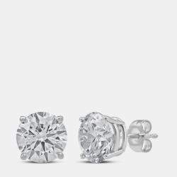 Pre Owned 4ct 14k White Gold Lab Grown Diamond Basic Stud Earring